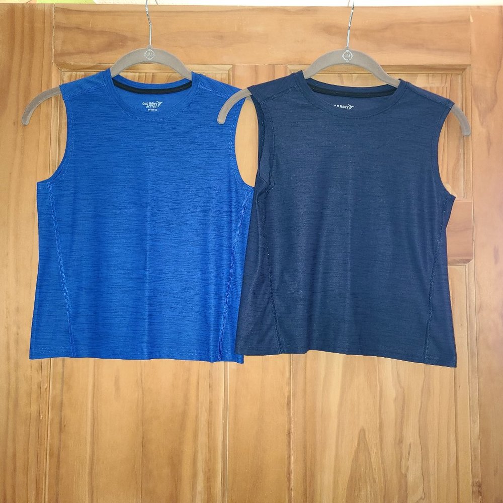 Boys Old Navy Active Breathe On Blue Cap Sleeve Tank Tops